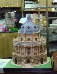 How appropriate!  The Bodleian Library in cake form, courtesy Sally Crossthwaite's flickr stream under licence CC BY NC ND 2.0